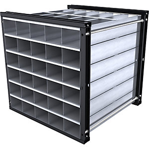 Wabenregal, HxBxT 1000 x 1000 x 1000 mm, 30 Wannen, 5 x 6 Fächer.