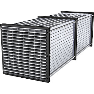 Wabenregal, HxBxT 1000 x 1000 x 3000 mm, 128 Wannen, 8 x 16 Fächer.