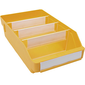 Regalkasten aus hochschlagfestem Polypropylen, gelb, LxBxH 300 x 180 x 95 mm, VE 20 Stk.