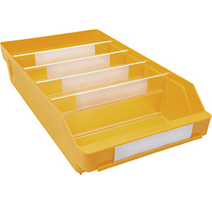 Regalkasten aus hochschlagfestem Polypropylen, gelb, LxBxH 400 x 240 x 95 mm, VE 15 Stk.