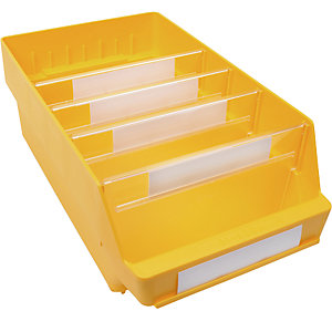 Regalkasten aus hochschlagfestem Polypropylen, gelb, LxBxH 400 x 240 x 150 mm, VE 10 Stk.
