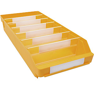 Regalkasten aus hochschlagfestem Polypropylen, gelb, LxBxH 500 x 240 x 95 mm, VE 15 Stk.