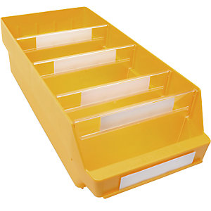 Regalkasten aus hochschlagfestem Polypropylen, gelb, LxBxH 500 x 240 x 150 mm, VE 10 Stk.
