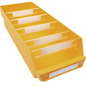 Regalkasten aus hochschlagfestem Polypropylen, gelb, LxBxH 600 x 240 x 150 mm, VE 10 Stk.