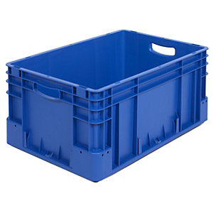 Industriebehälter, Volumen 50,8 l, LxBxH 600 x 400 x 270 mm, VE 4 Stk, blau.
