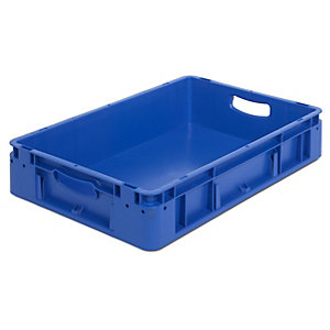 Industriebehälter, Volumen 20 l, LxBxH 600 x 400 x 120 mm, VE 5 Stk, blau.