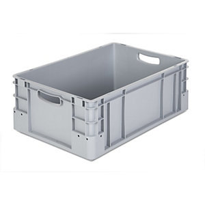 Industriebehälter, Volumen 40 l, LxBxH 600 x 400 x 220 mm, VE 4 Stk, grau.