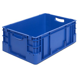 Industriebehälter, Volumen 40 l, LxBxH 600 x 400 x 220 mm, VE 4 Stk, blau.