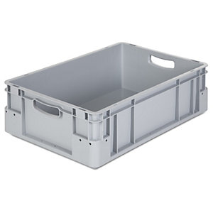 Industriebehälter, Volumen 90 l, LxBxH 800 x 600 x 220 mm, grau.