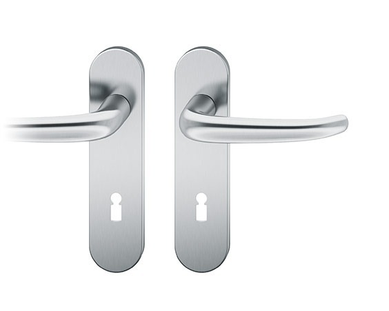 FSB Drückergarnitur mit Kurzschild 12 1023, VK 8, oval, mit Nocken, Aluminium